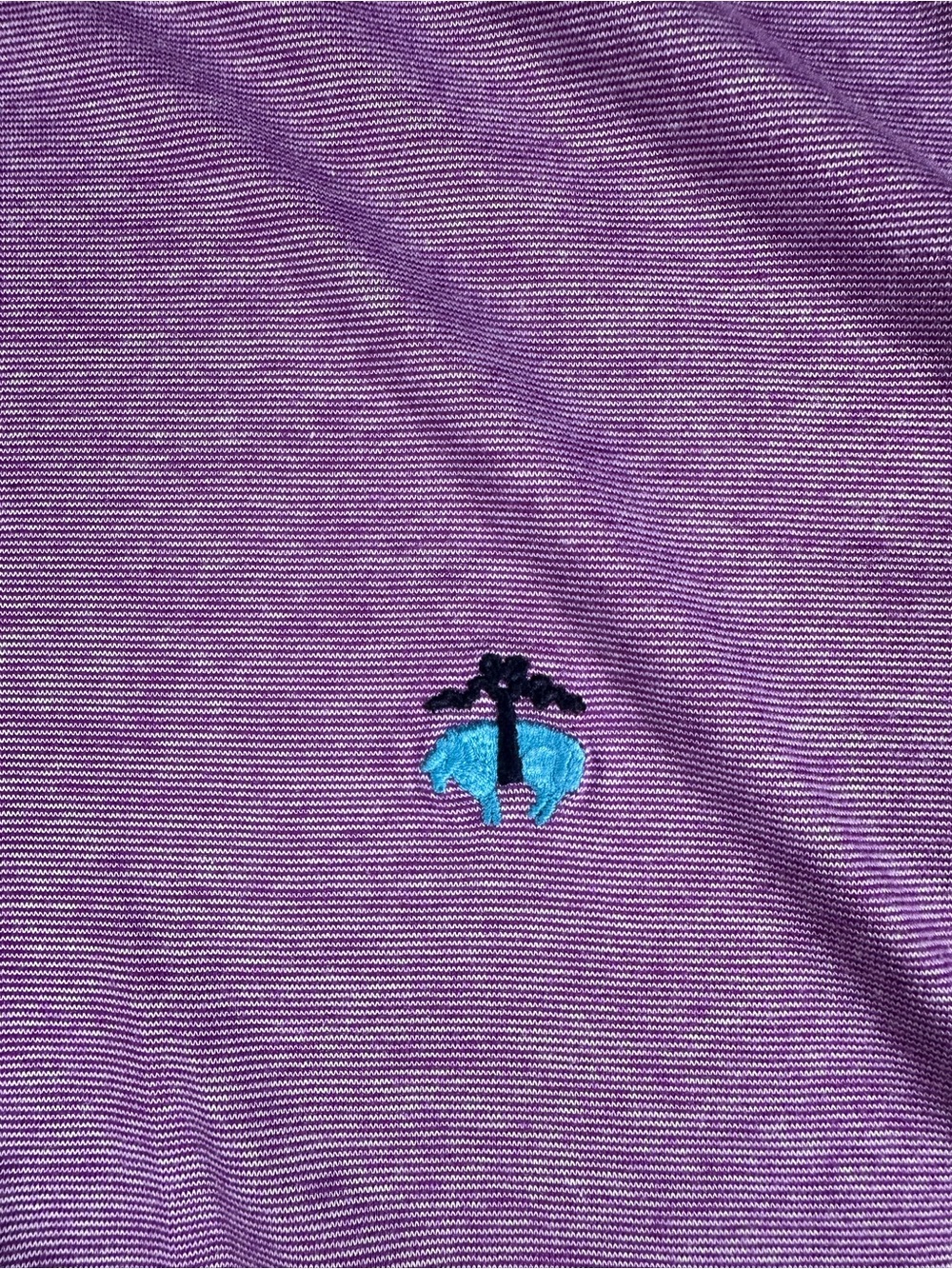 Men's Brooks Brothers Purple Polo Shirt with Contrast Collar - Picture 2 of 7